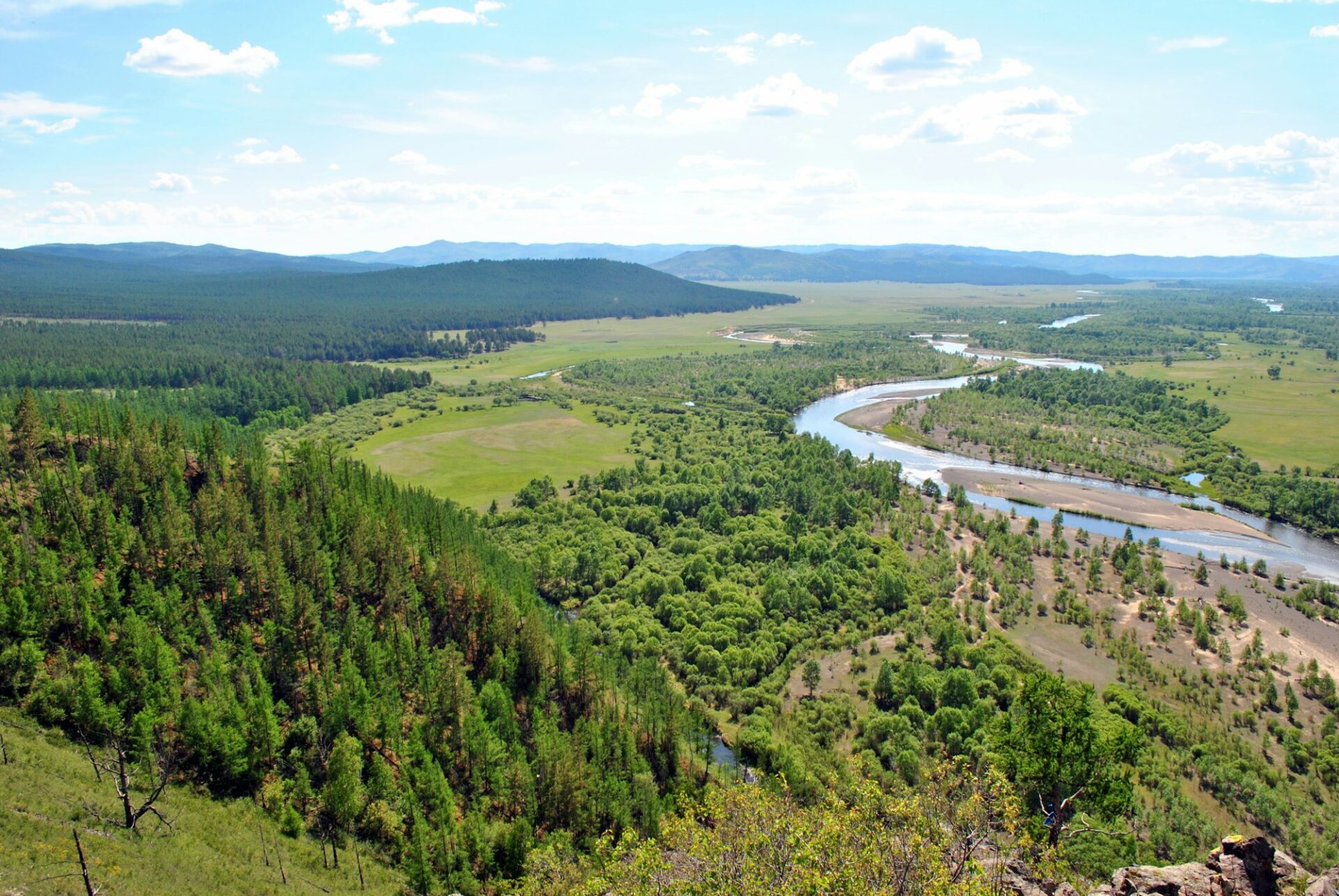 Mongólia — campo aberto de estepe Mongólia — campo aberto de estepe